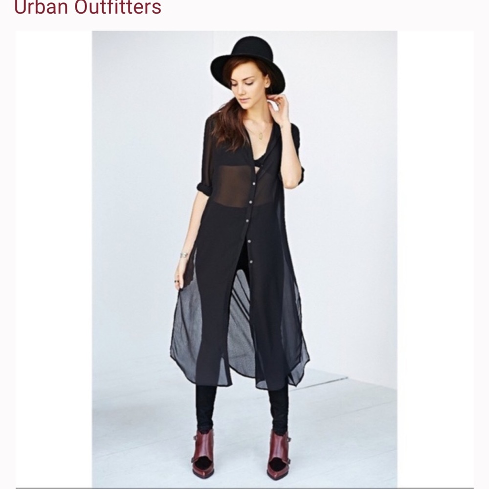 Urban Outfitters long sheer button up